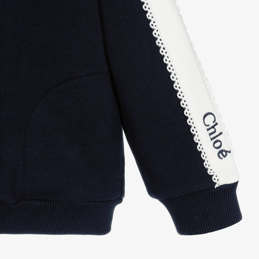 Chloé-توب بسحّاب قطن عضوي لون كحلي للبنات | Childrensalon Outlet