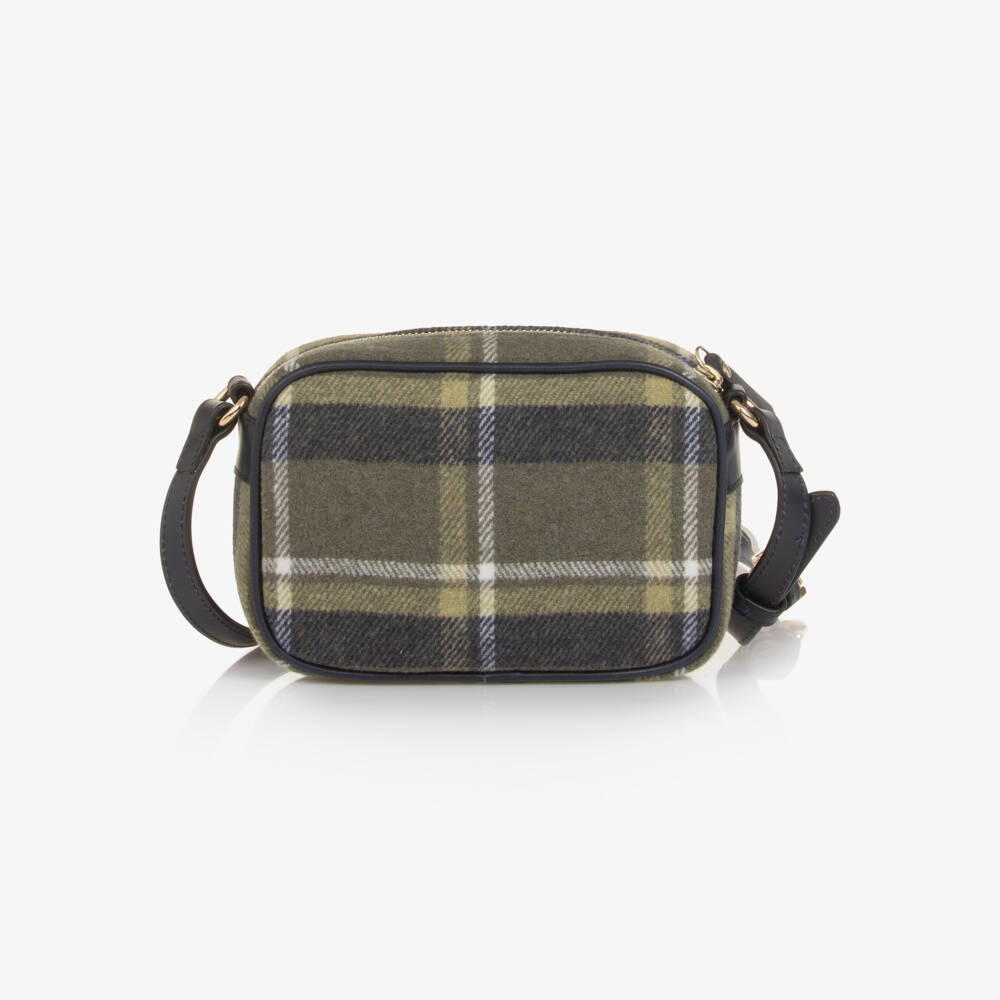 Chloé-Girls Navy Blue & Green Tartan Cross Body Bag (18cm) | Childrensalon Outlet
