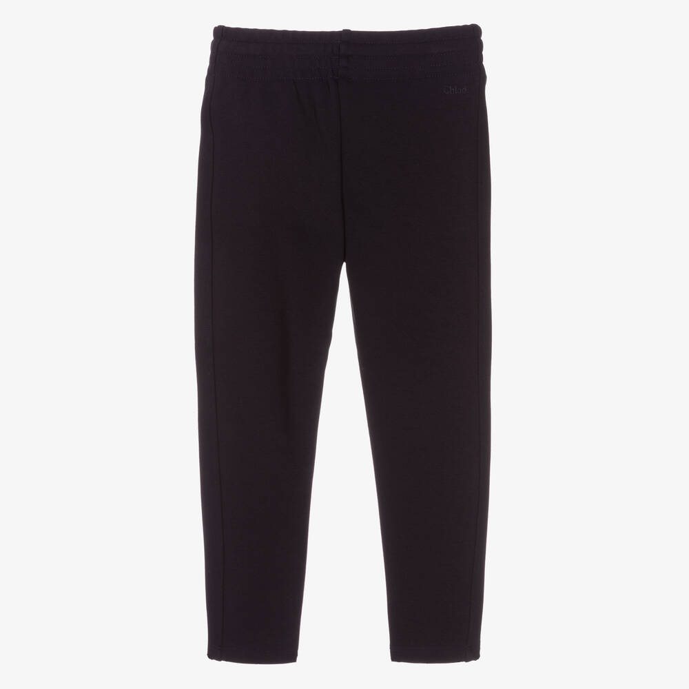 Chloé-Girls Navy Blue Jersey Joggers | Childrensalon Outlet