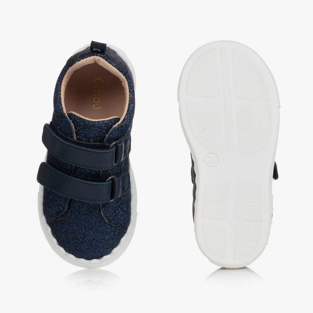 Navy blue sparkly trainers deals