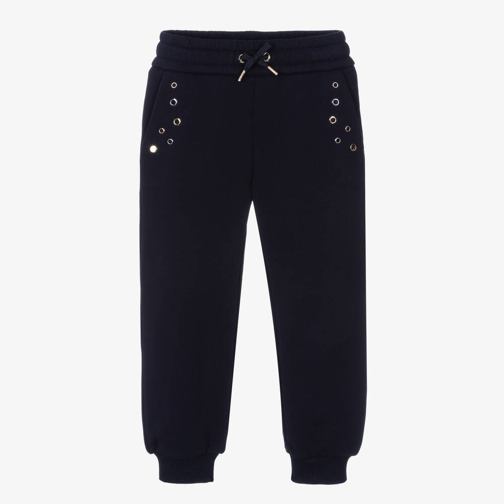 Chloé-Синие джоггеры из органического хлопка для девочек | Childrensalon Outlet