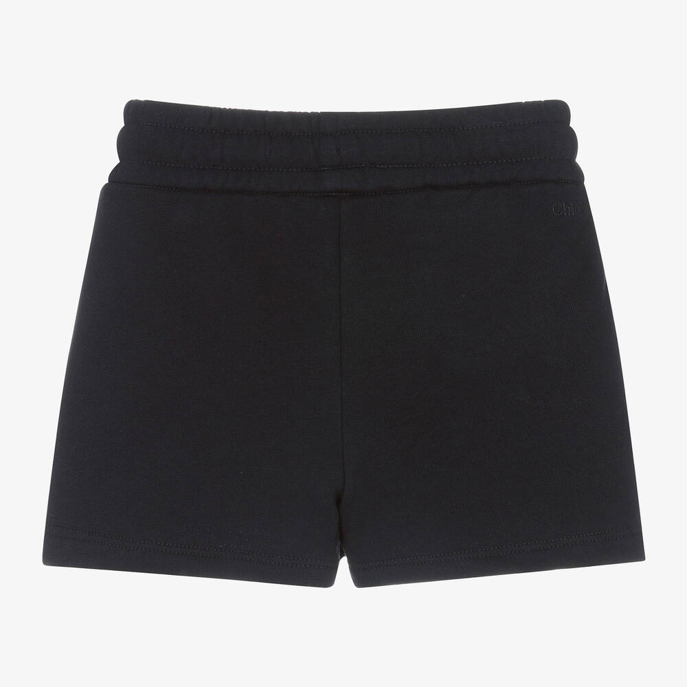 Chloé-Girls Navy Blue Organic Cotton Shorts | Childrensalon Outlet