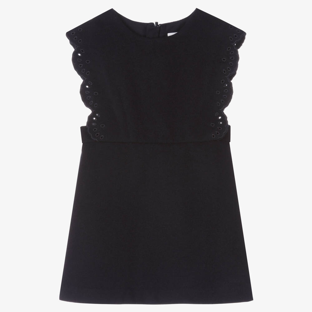 Chloé-Girls Navy Blue Pinafore Dress | Childrensalon Outlet