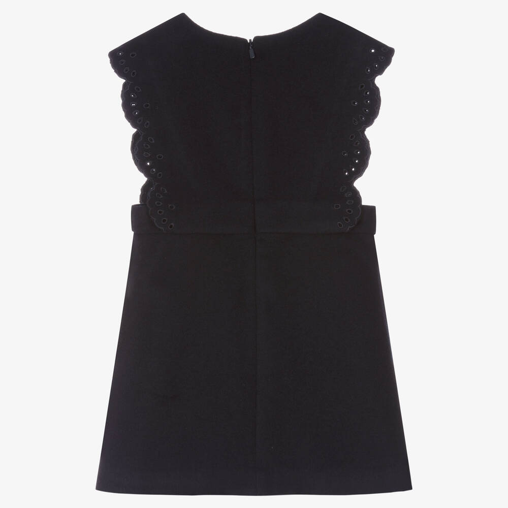 Chloé-Girls Navy Blue Pinafore Dress | Childrensalon Outlet