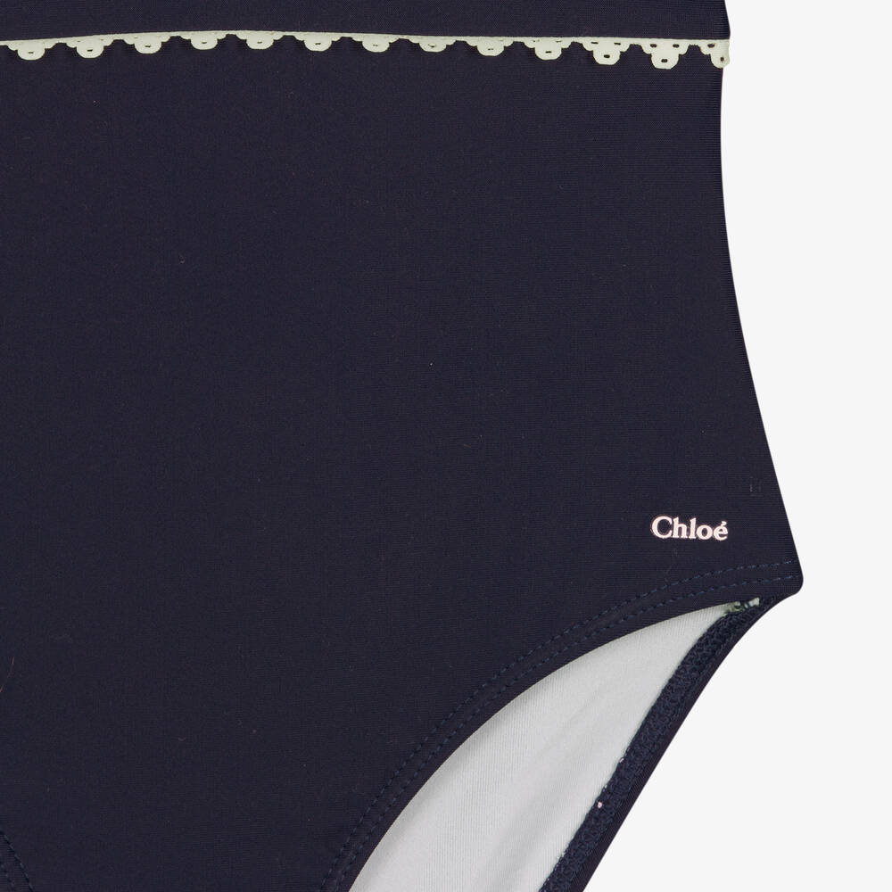 Chloé-مايّو مزين بكشكش لون كحلي للبنات | Childrensalon Outlet