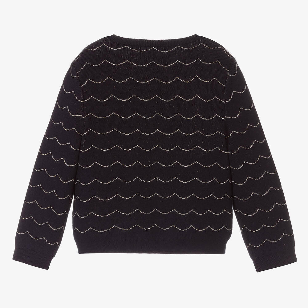 Chloé-Girls Navy Blue Sweater | Childrensalon Outlet