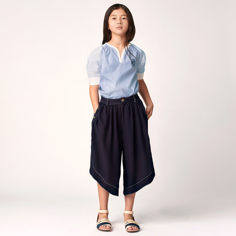 Chlo Jupe culotte tulipe bleue marine Fille