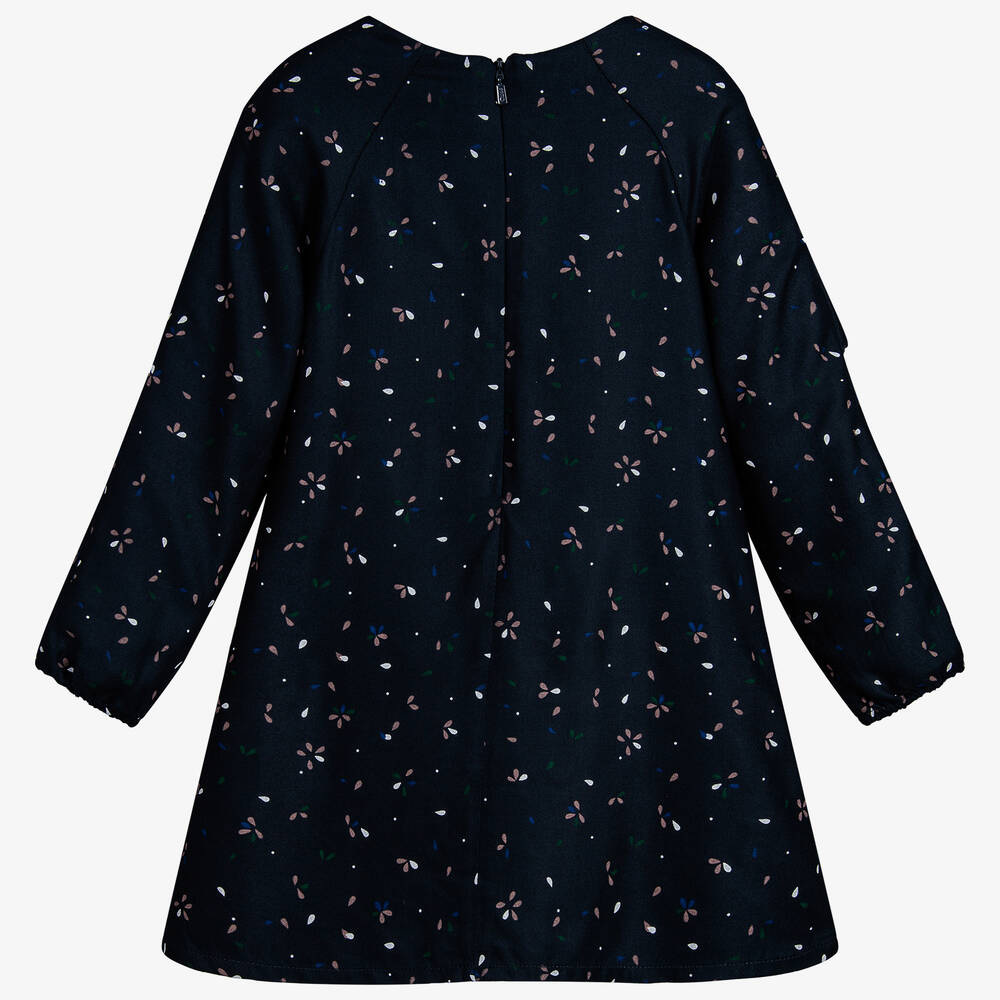 Chloé-Girls Navy Blue Viscose Dress | Childrensalon Outlet
