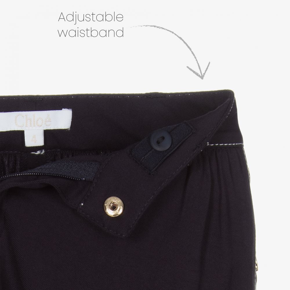 Chloé-Girls Navy Blue Viscose Shorts | Childrensalon Outlet