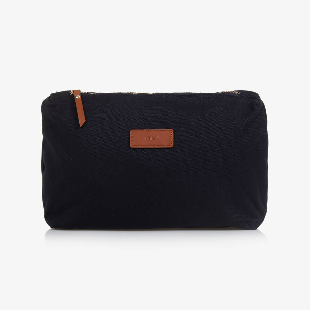 Chloé-Girls Navy Canvas Diaper Backpack | Childrensalon Outlet