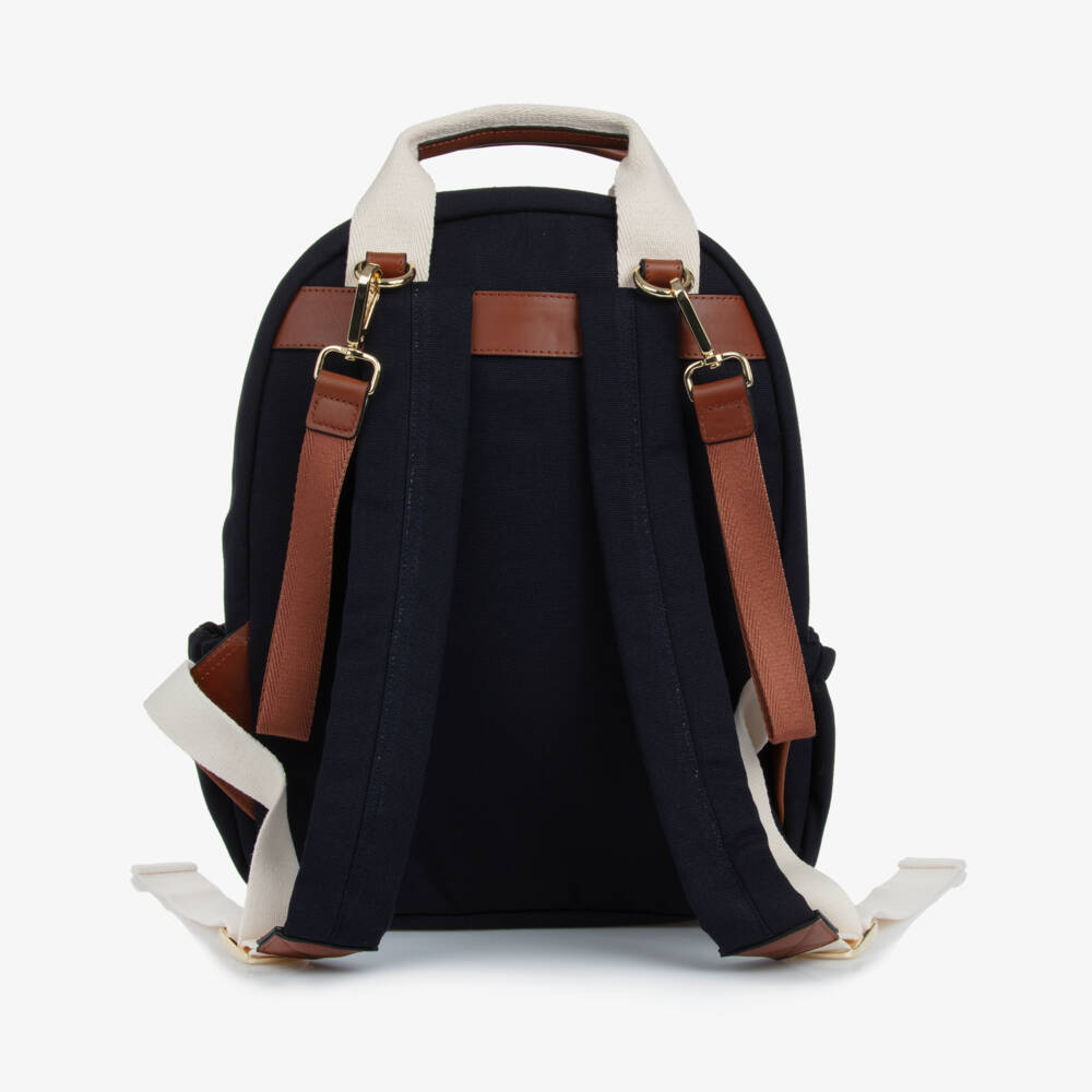 Chloé-Girls Navy Canvas Diaper Backpack | Childrensalon Outlet