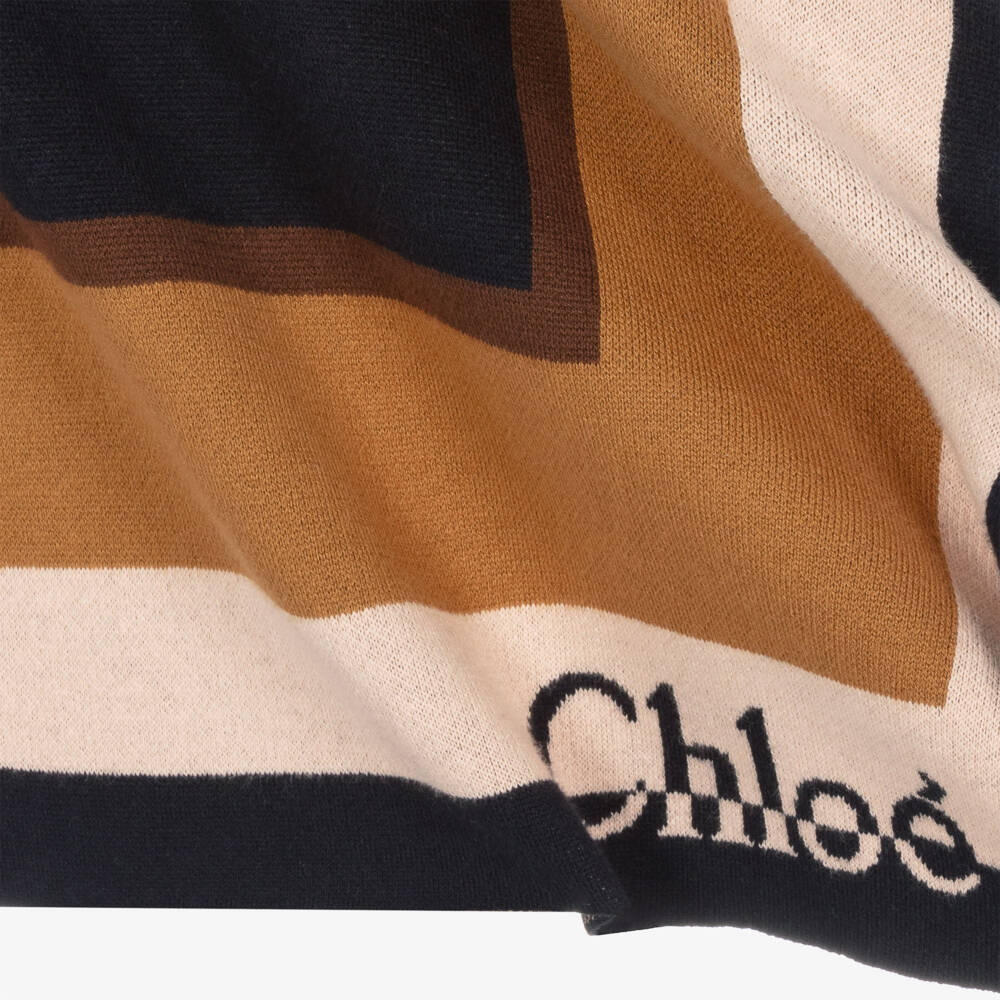 Chloé-Girls Navy Cotton Wool Cape | Childrensalon Outlet