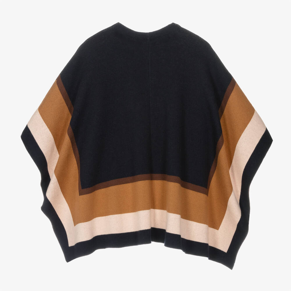 Chloé-Girls Navy Cotton Wool Cape | Childrensalon Outlet