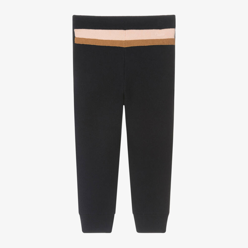 Chloé-Girls Navy Cotton Wool Joggers | Childrensalon Outlet