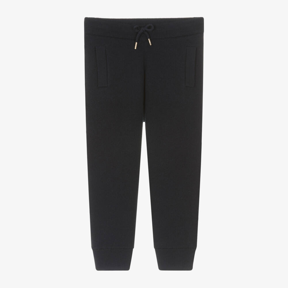 Chloé-Girls Navy Cotton Wool Joggers | Childrensalon Outlet