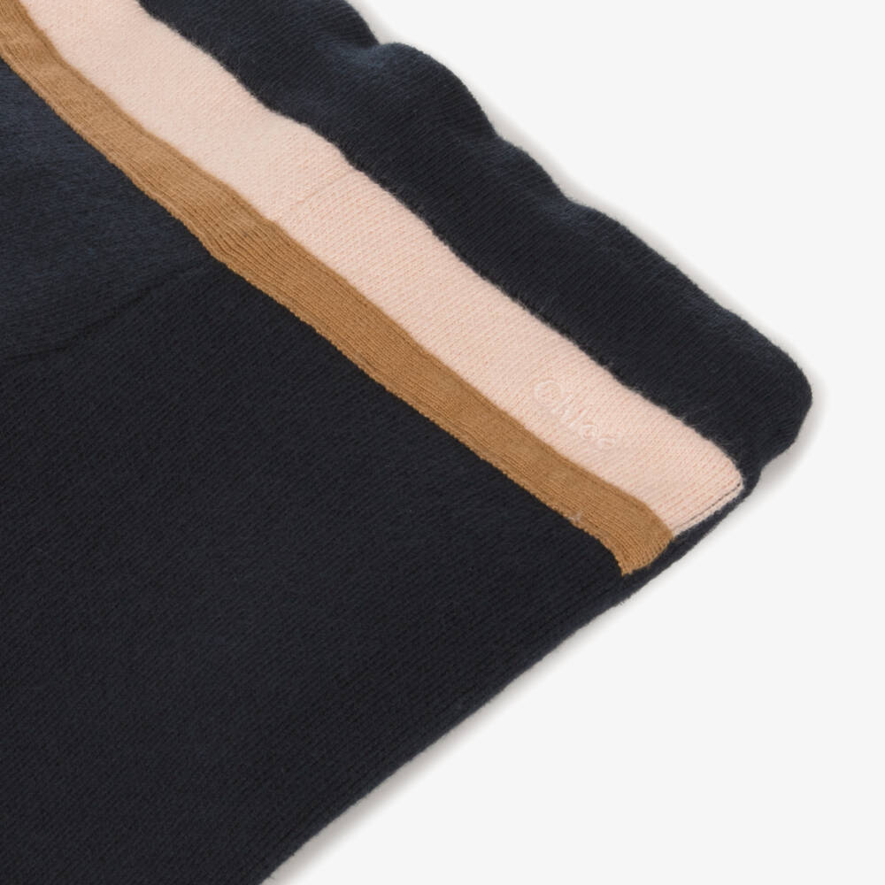 Chloé-Girls Navy Cotton Wool Joggers | Childrensalon Outlet