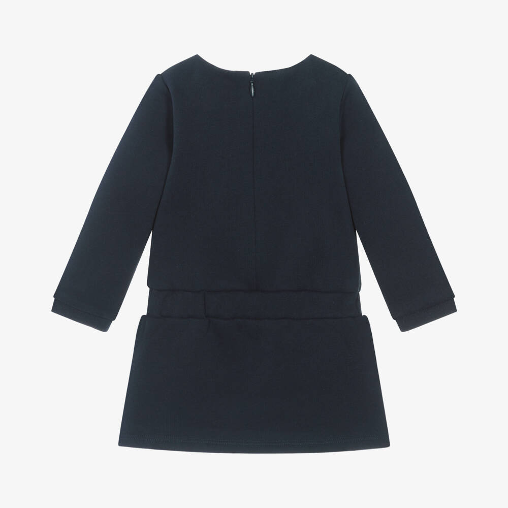 Chloé-Girls Navy Organic Cotton Dress | Childrensalon Outlet