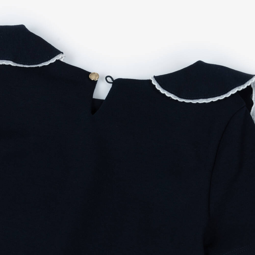 Chloé-Кофта с воланами из хлопка синяя для девочек | Childrensalon Outlet