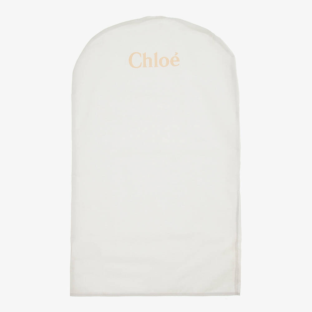 Chloé-Girls Navy Silk Embroidered Dress | Childrensalon Outlet