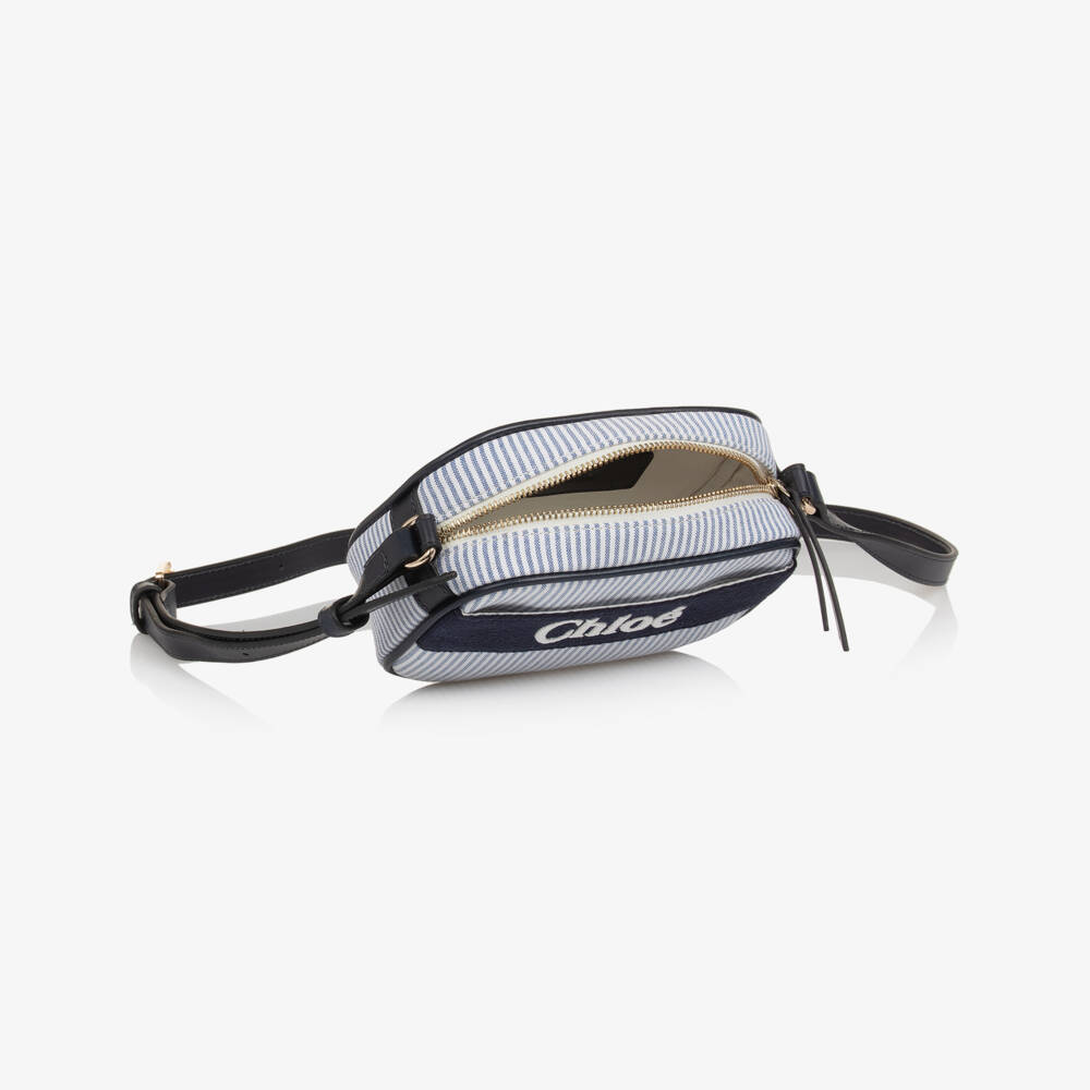 Chloé-Girls Navy Striped Satchel Delight | Childrensalon Outlet