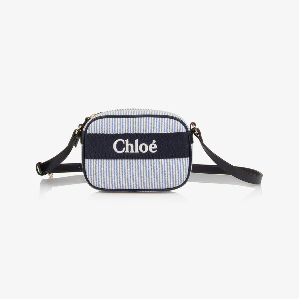 Chloé-Girls Navy Striped Satchel Delight | Childrensalon Outlet