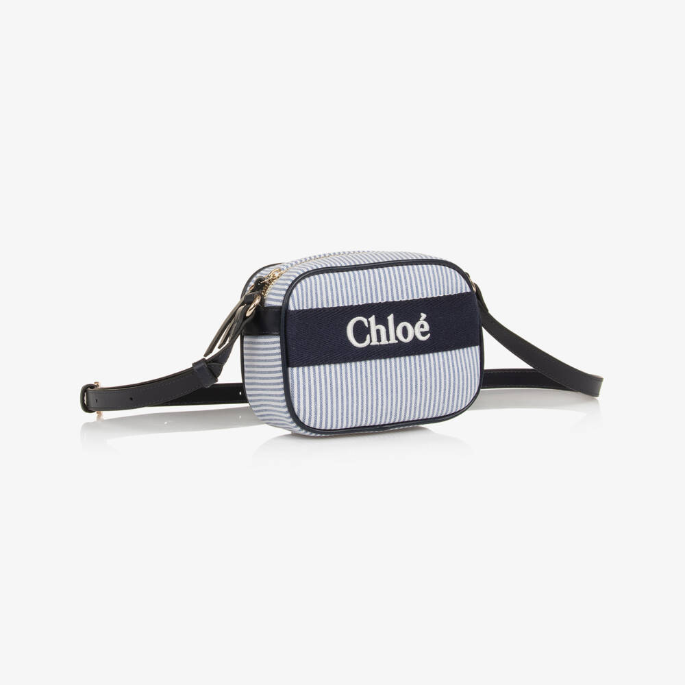 Chloé-Girls Navy Striped Satchel Delight | Childrensalon Outlet