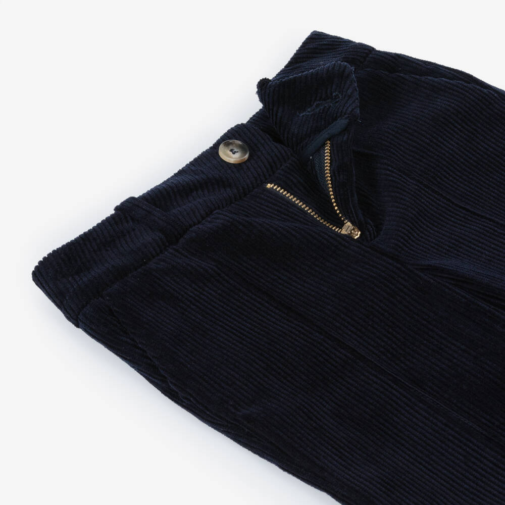 Chloé-Girls Navy Wide-Leg Corduroy Pants | Childrensalon Outlet
