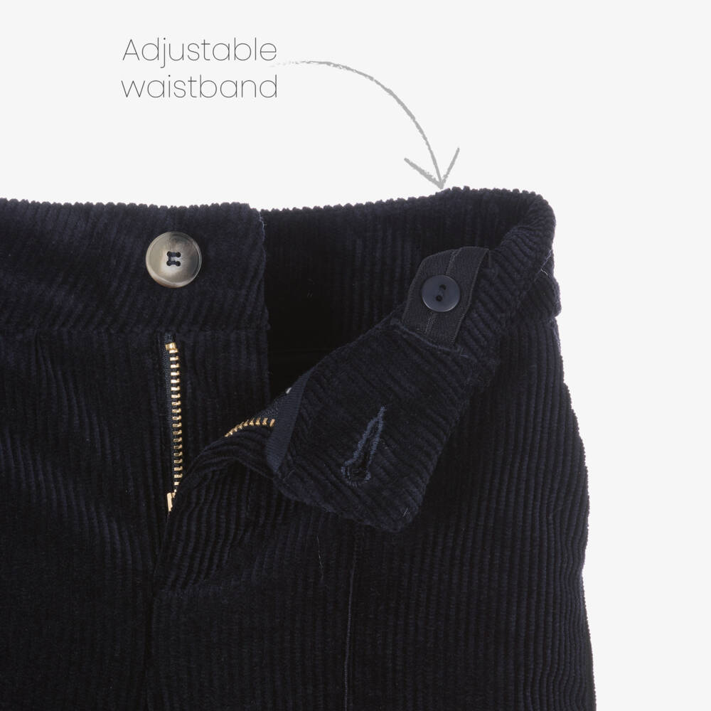 Chloé-Girls Navy Wide-Leg Corduroy Pants | Childrensalon Outlet