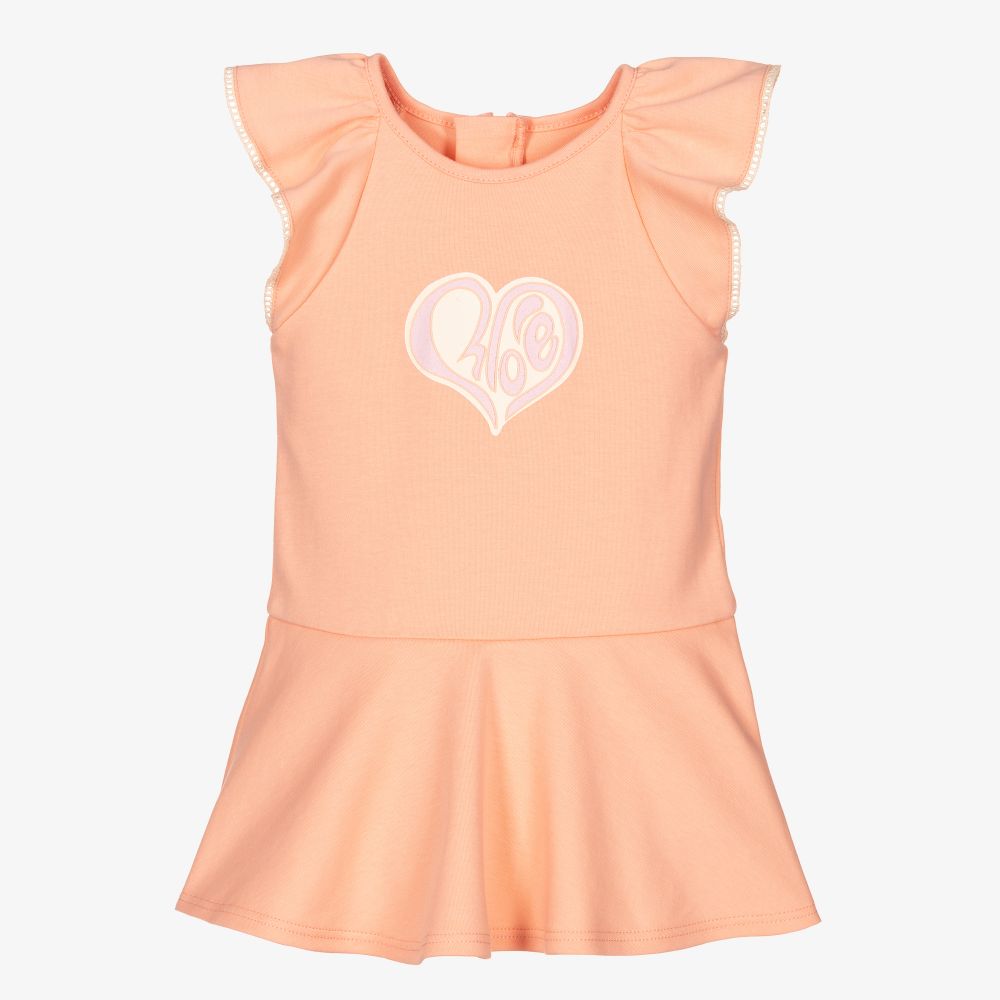 Chloé - Oranges Baumwollkleid für Mädchen | Childrensalon