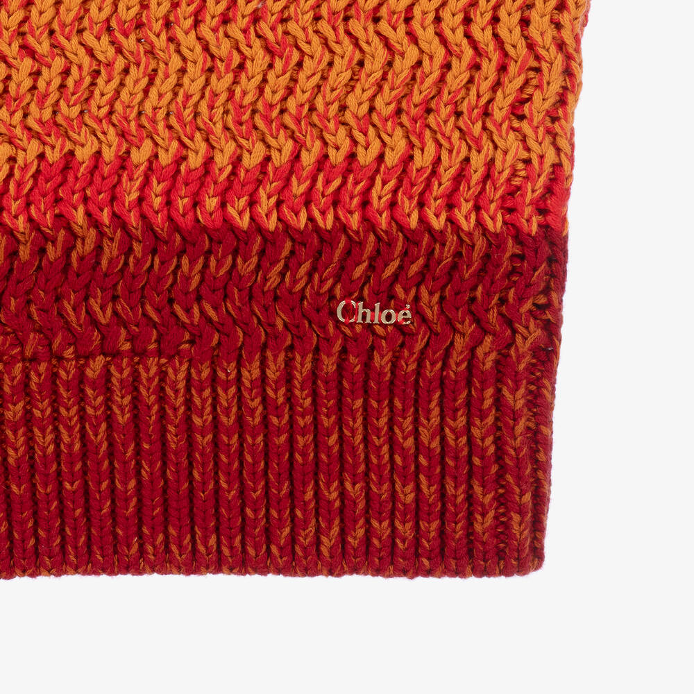 Chloé-Girls Orange Cotton & Wool Knit Jumper | Childrensalon Outlet