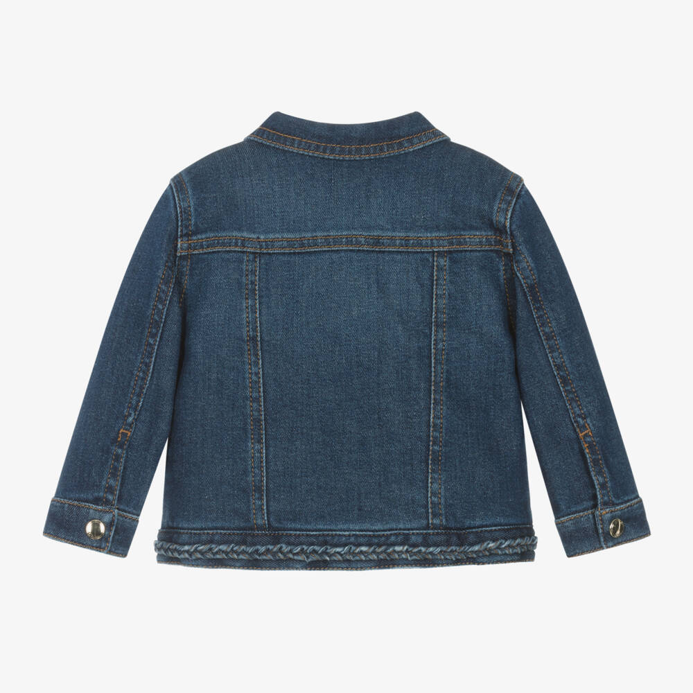 Chloé-Girls Organic Blue Denim Jacket | Childrensalon Outlet