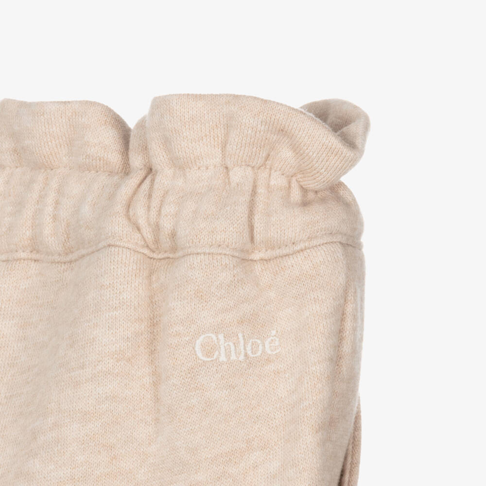 Chloé-Girls Organic Cotton Beige Trousers | Childrensalon Outlet