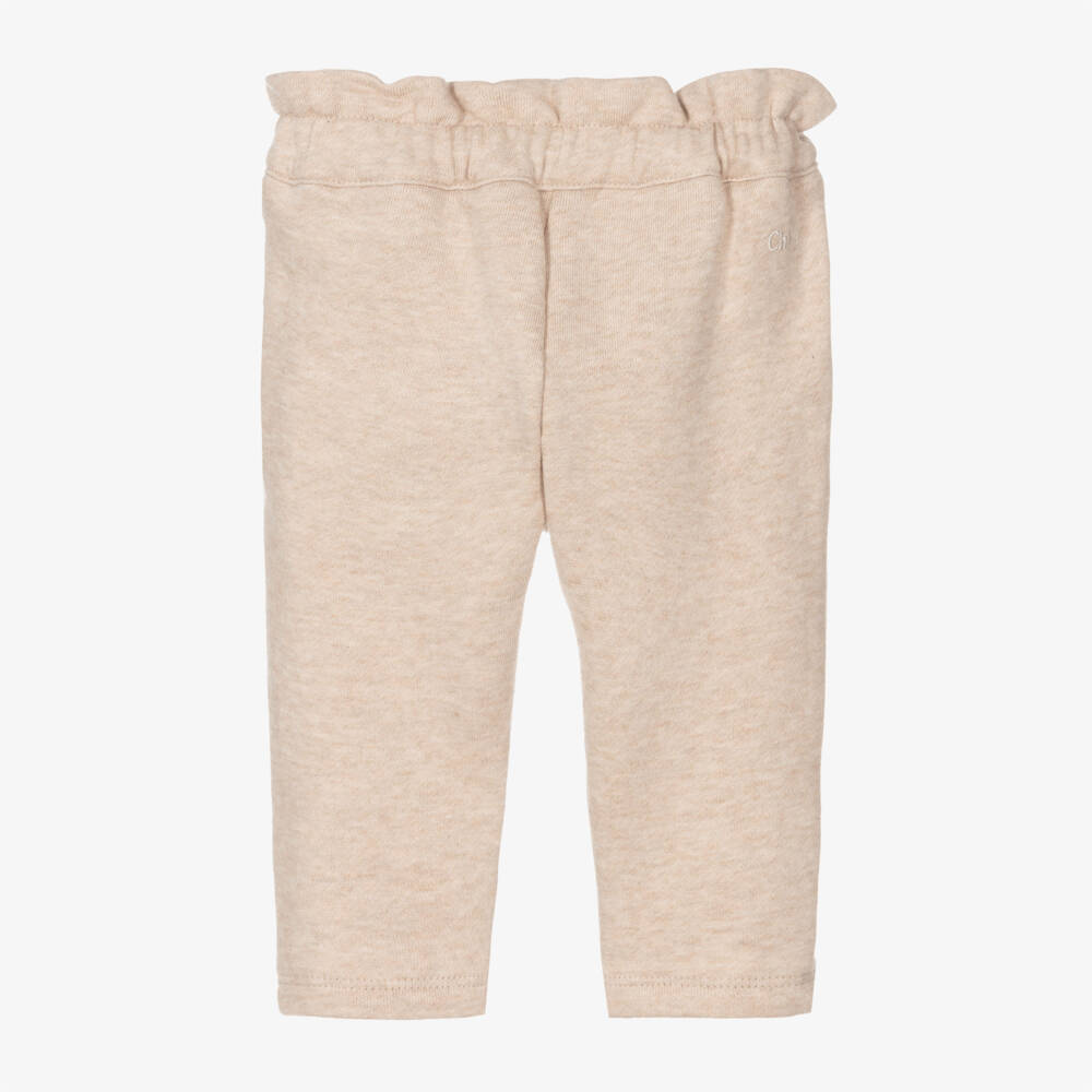 Chloé-Girls Organic Cotton Beige Trousers | Childrensalon Outlet