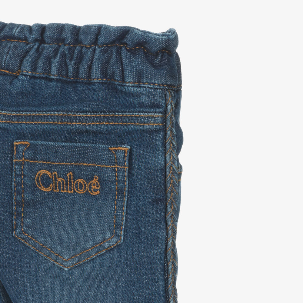 Chloé-Girls Organic Denim Jeans with Braids | Childrensalon Outlet