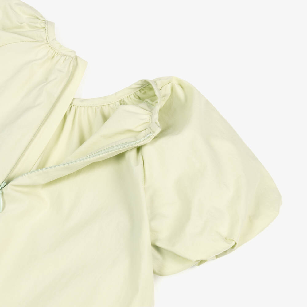 Chloé-Girls Pale Green Floral Embroidered Cotton Dress | Childrensalon Outlet