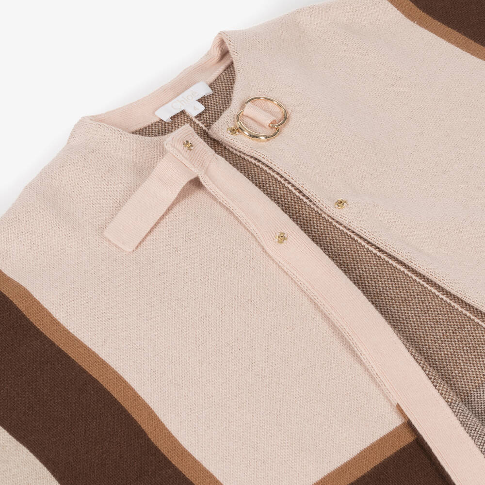 Chloé-Girls Pale Pink Knit Cape | Childrensalon Outlet