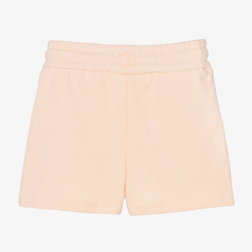 Chloé-Girls Pale Pink Organic Cotton Shorts | Childrensalon Outlet