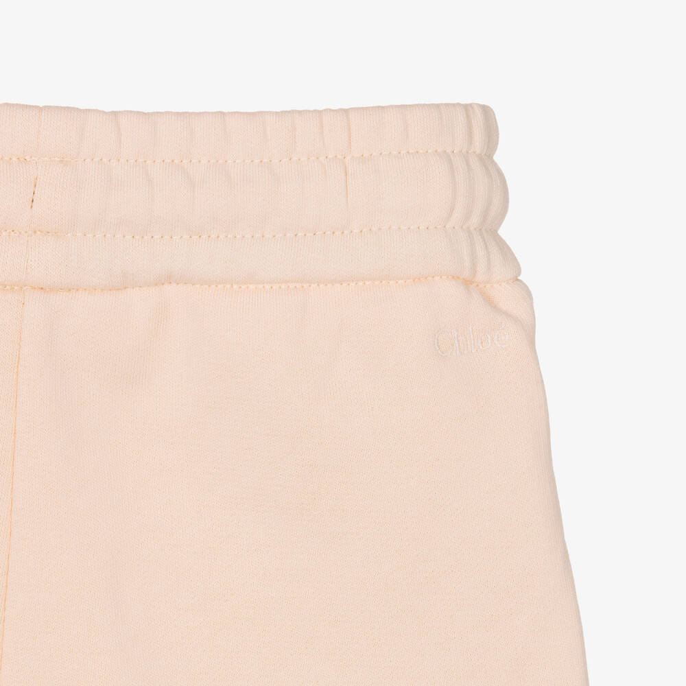Chloé-Girls Pale Pink Organic Cotton Shorts | Childrensalon Outlet