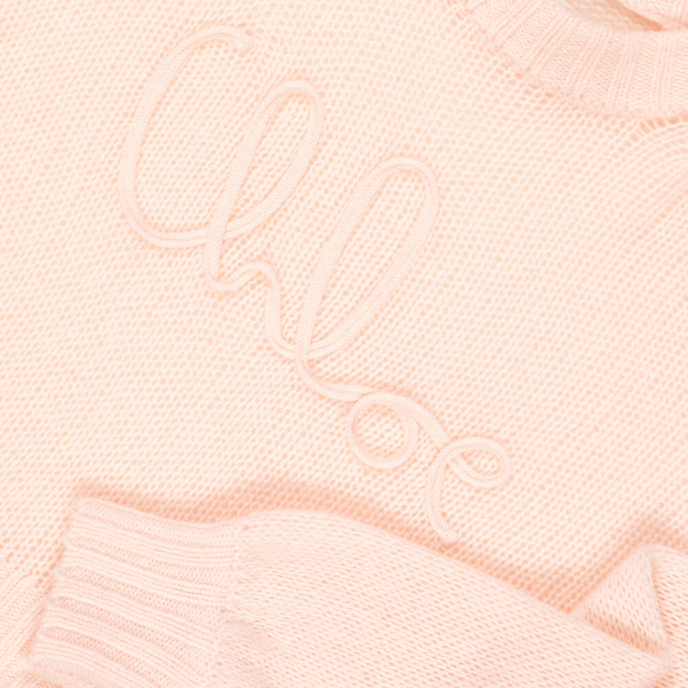 Chloé-Girls Pale Pink Wool & Cashmere Sweater | Childrensalon Outlet