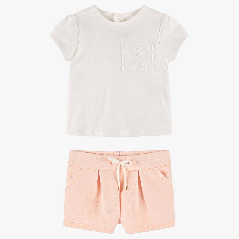 Chloé-Girls Pastel Cotton Knit Outfit | Childrensalon Outlet