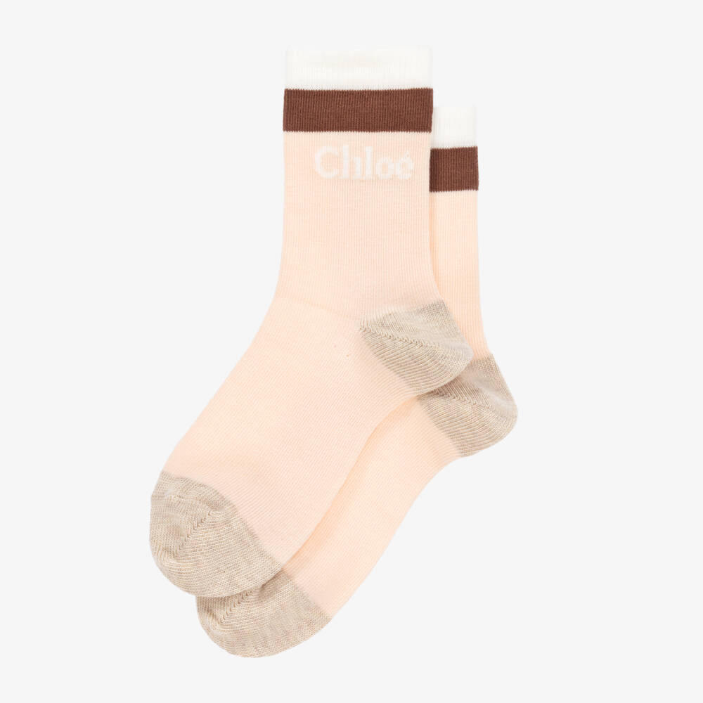 Chloé-Girls Pastel Logo Trim Socks | Childrensalon Outlet