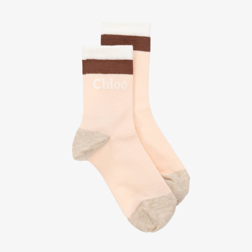 Chloé-Girls Pastel Logo Trim Socks | Childrensalon Outlet