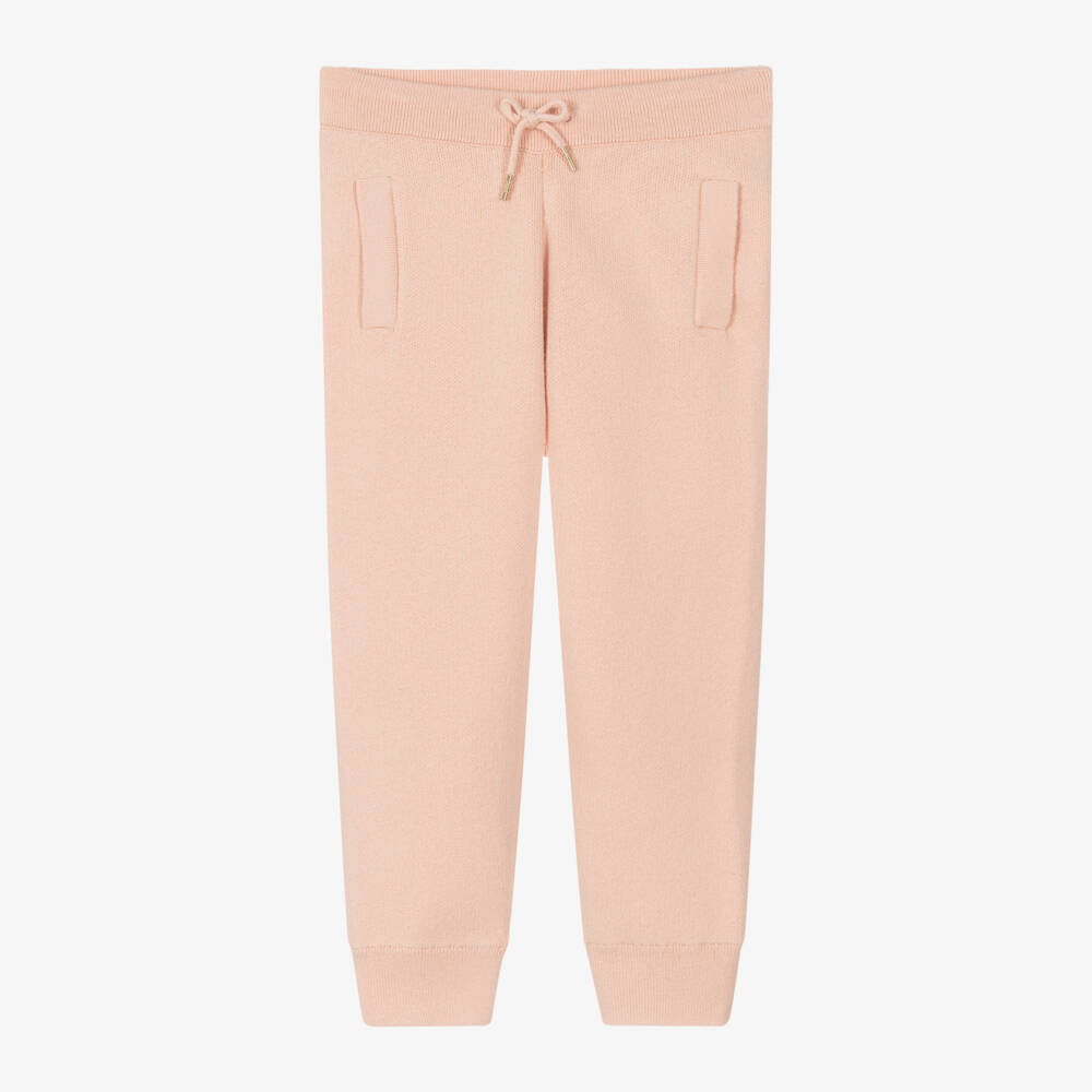Chloé-Girls Pastel Pink Knit Trousers | Childrensalon Outlet