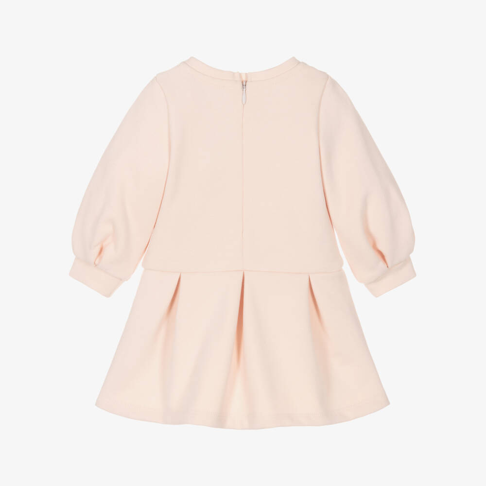 Chloé-Girls Pink Appliqué Logo Cotton Jersey Dress | Childrensalon Outlet