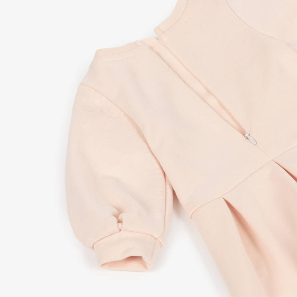 Chloé-Girls Pink Appliqué Logo Cotton Jersey Dress | Childrensalon Outlet