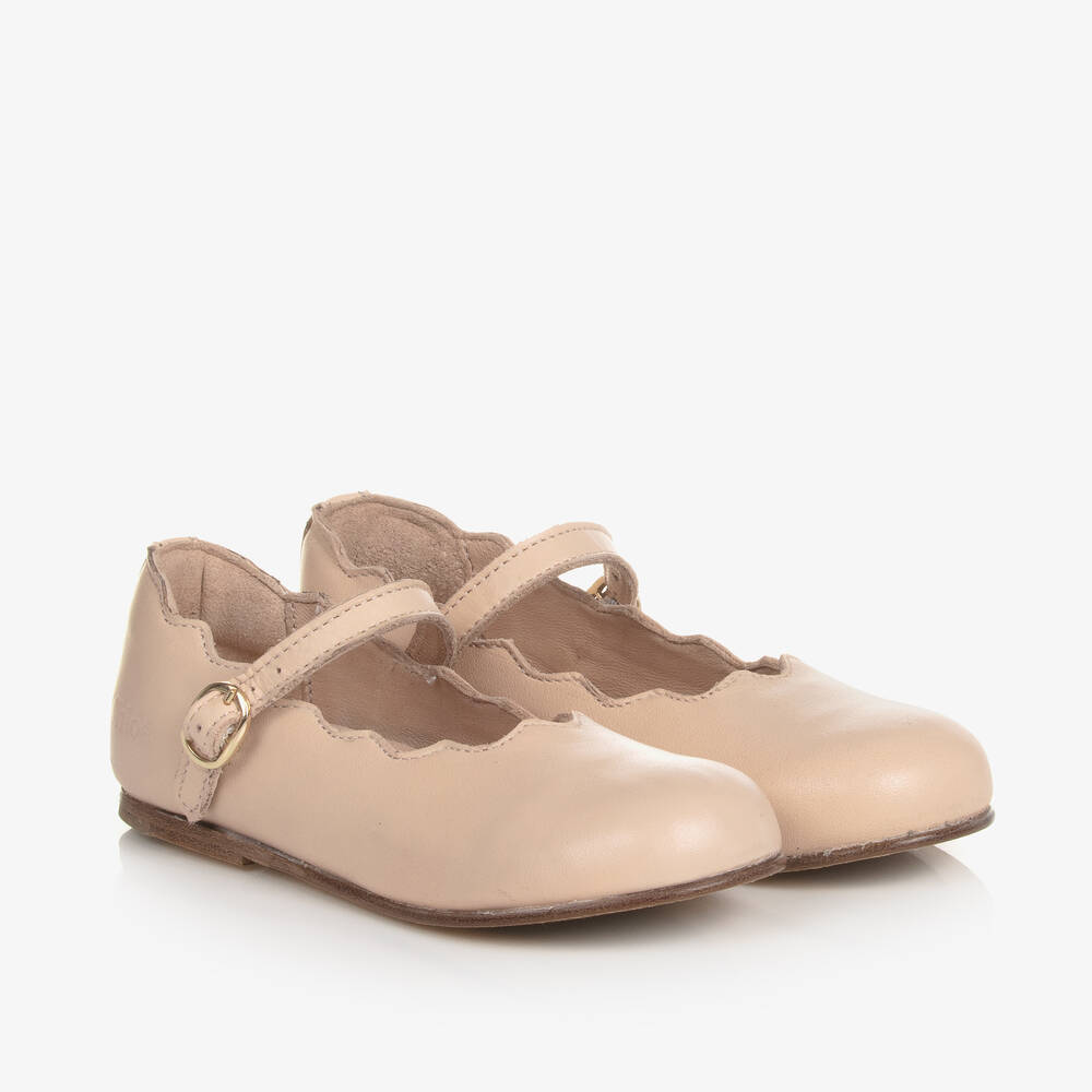 Chloé - Girls Pink Buckle Ballerina Pumps | Childrensalon