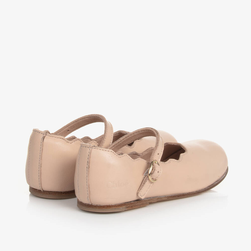 Chloé - Girls Pink Buckle Ballerina Pumps | Childrensalon Outlet