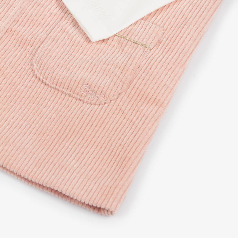 Chloé-Girls Pink Corduroy Dress & Top Set | Childrensalon Outlet