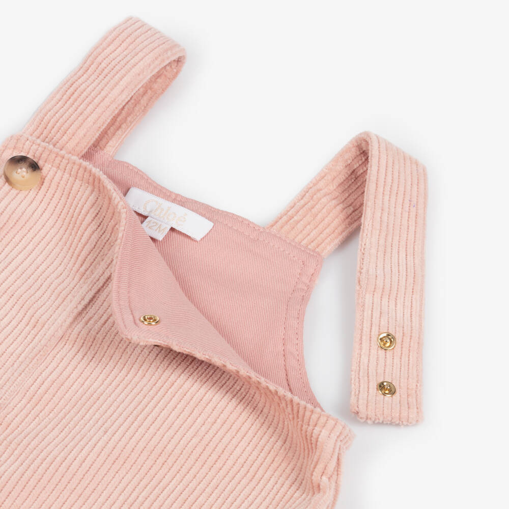 Chloé-Girls Pink Corduroy Dress & Top Set | Childrensalon Outlet