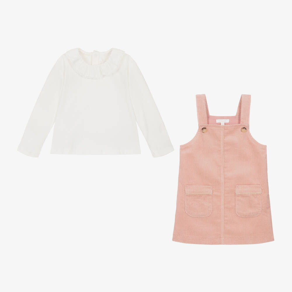 Chloé-Girls Pink Corduroy Dress & Top Set | Childrensalon Outlet